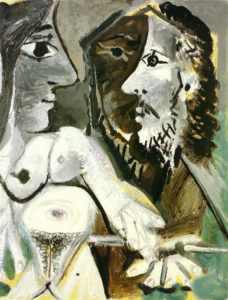 Pablo Picasso Classical Oil Paintings Naked Woman And Musketeer - Click Image to Close